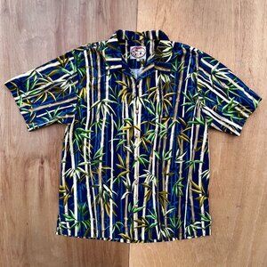 NEWT AT THE ROYAL TROPICAL BAMBOO HAWAIIAN SHIRT Men’s sz L Bamboo Cotton